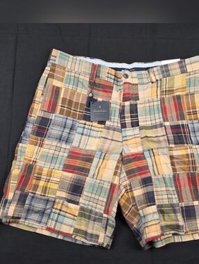 Brooks Brothers Madras Plaid Shorts Mens 36 Multicolor 100% Cotton